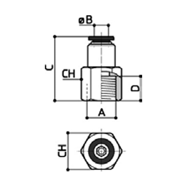 35/AF - Straight threaded FEMALE terminal - Technopolymer quick couplings - Fittings - Ani (Pack of 10pcs) 35/AF - Straight threaded FEMALE terminal - Technopolymer quick couplings - Fittings - Ani (Pack of 10pcs)